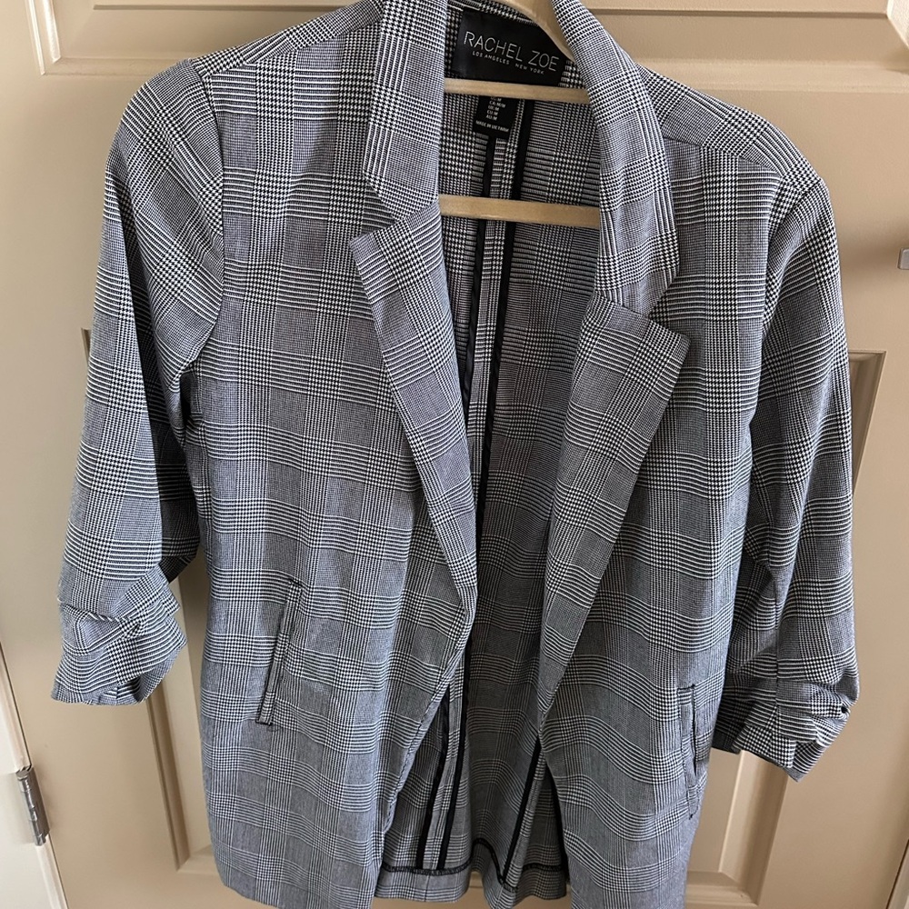 Rachel Zoe Black and White Checkered Blazer